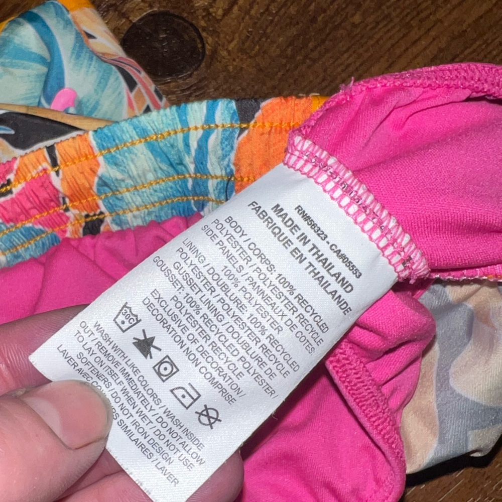 Nike Dri Fit Orange Pink Floral Tropical Activewear Workout Shorts Girls Size XL - Picture 8 of 8
